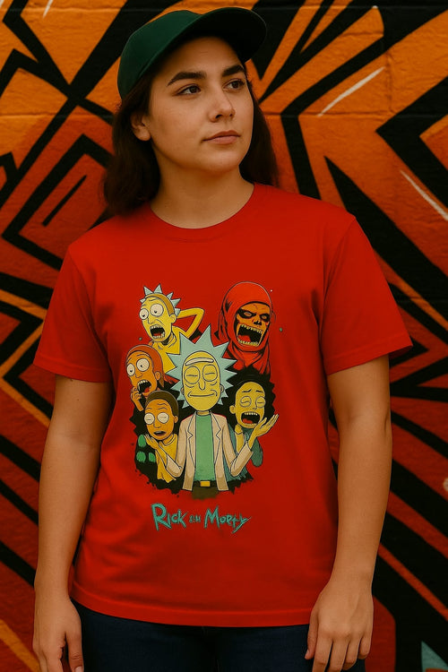 Ricky and Morty Design(Red Colour Print )