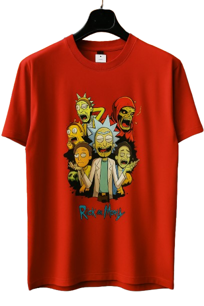 Ricky and Morty Design(Red Colour Print )