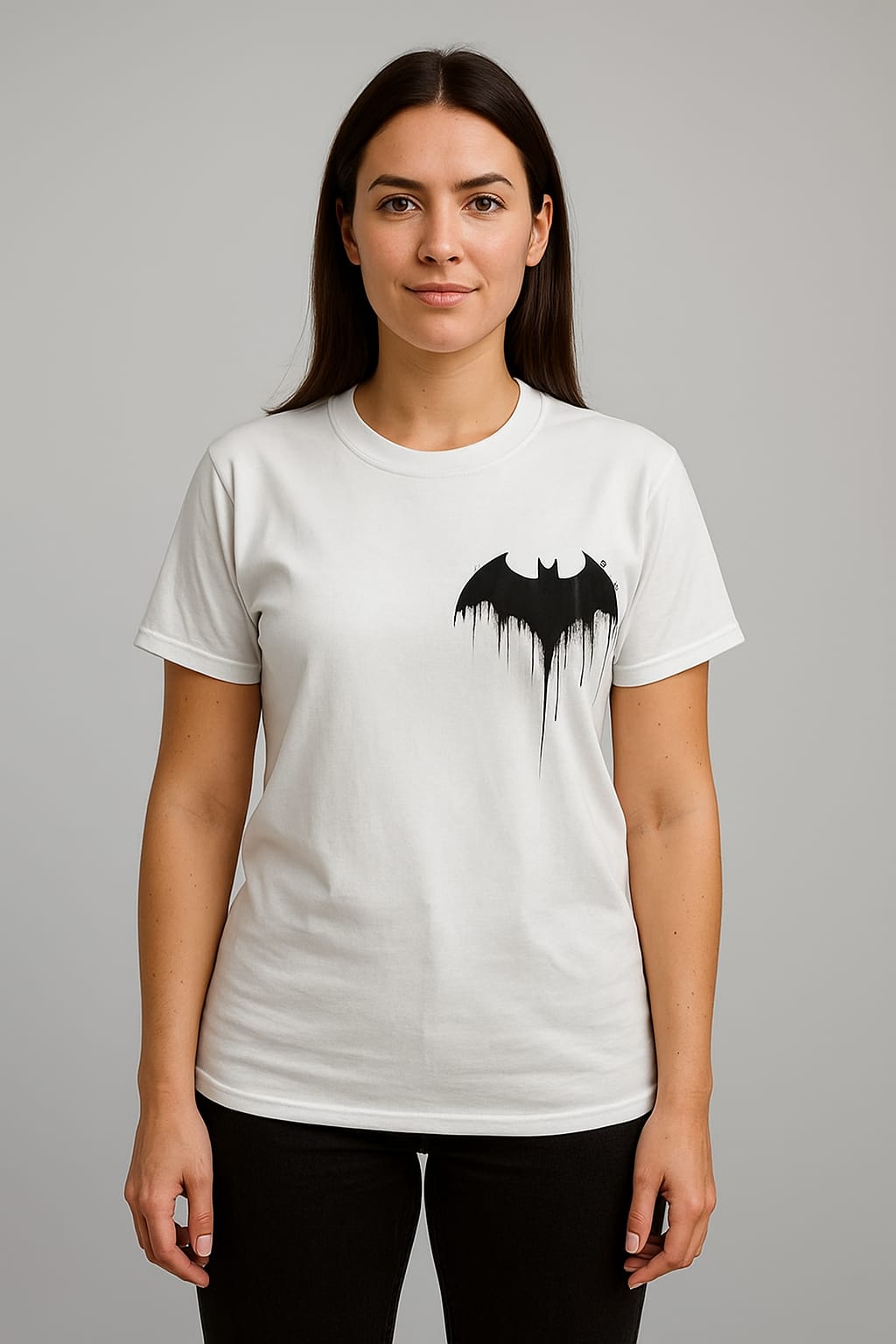 Batman Design(White Colour T-shirt)