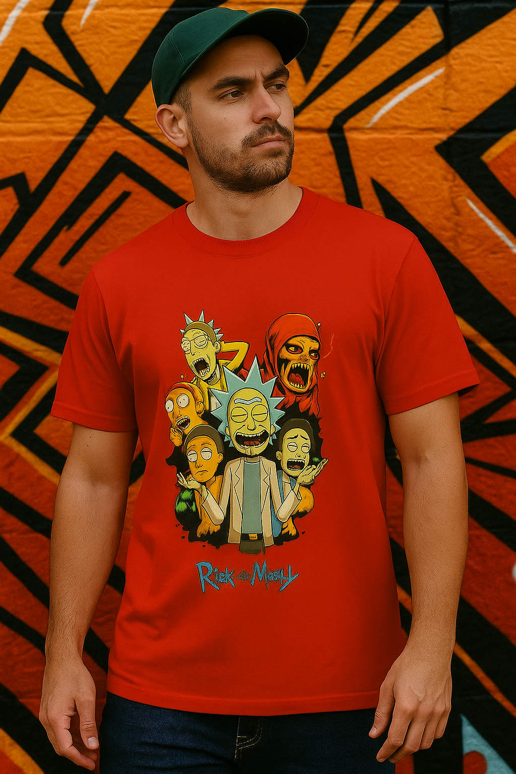 Ricky and Morty Design(Red Colour Print )