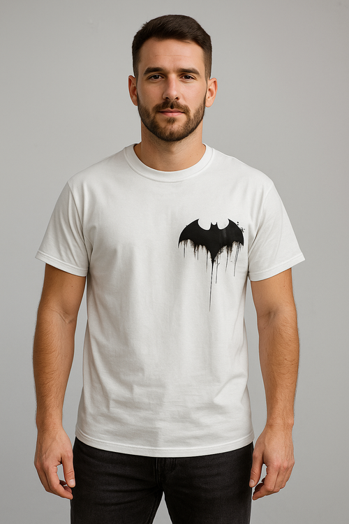 Batman Design(White Colour T-shirt)